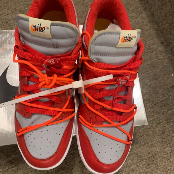 Nike dunk low off-white red university - Picture 5 of 8